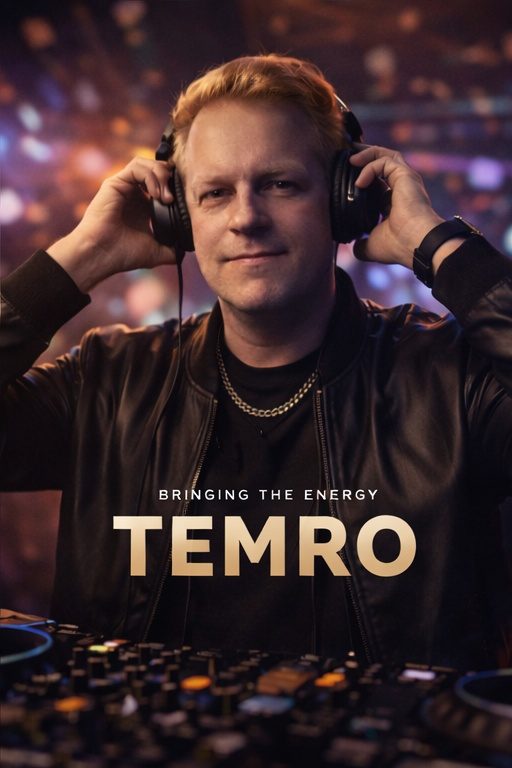 DJ TEMRO mit Kopfhörern am Mischpult